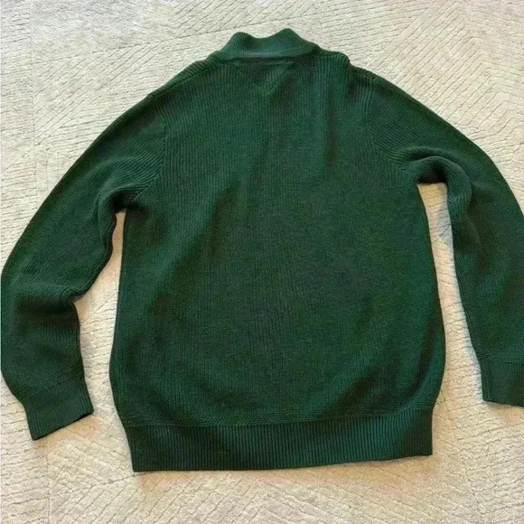 tommy hilfiger mens quarter zip sweater XL green knitted mock turtle neck - Picture 8 of 8